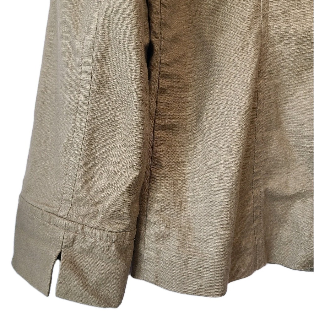 Y2K Alexandra Bartlett Women's Khaki Utility Jacket Button Up Pockets SZ 8 - Picture 5 of 12